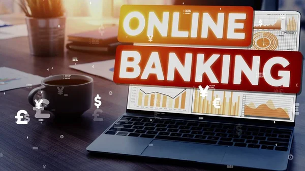デジタルマネー技術のためのオンライン銀行の概念 — ストック写真