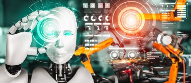 Mekanize endüstri robotu ve robot silahları fabrika üretiminde kullanılacak. .