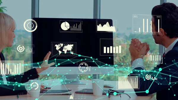 Creative visual of business data analyzing technology