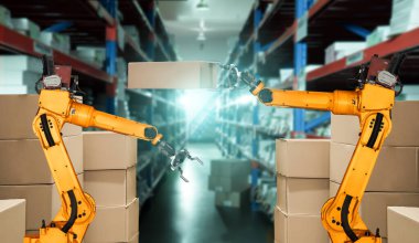 Yenilikçi depo ve fabrika dijital teknolojisi için akıllı robot kol sistemi