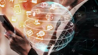 Çevrimiçi alışveriş ve internet para teknolojisi kavramsal