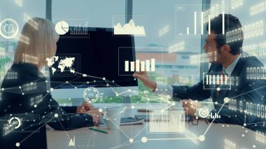 Teknolojiyi analiz eden iş verilerinin yaratıcı görüntüsü