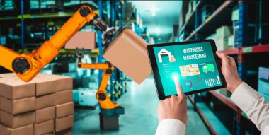 Yenilikçi depo ve fabrika dijital teknolojisi için akıllı robot kol sistemleri