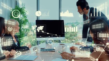 Teknolojiyi analiz eden iş verilerinin yaratıcı görüntüsü