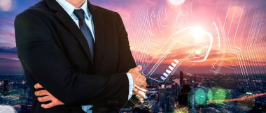 Yeşil enerji için EV şarj istasyonu ile elektrikli otomobil sanal gerçeklik kavramı