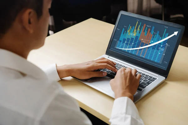 Business visual data analyzing technology by creative computer software — Stock Photo, Image