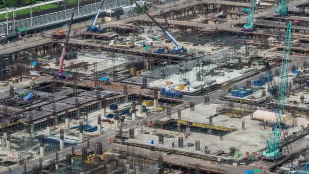 Intervalle de temps du chantier avec des machines de construction lourdes dans la métropole — Video