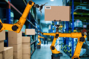 Yenilikçi depo ve fabrika dijital teknolojisi için akıllı robot kol sistemi