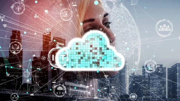 Cloud computing conceptuel et technologie de stockage de données pour l'innovation future — Photo