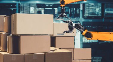 Yenilikçi depo ve fabrika dijital teknolojisi için akıllı robot kol sistemi