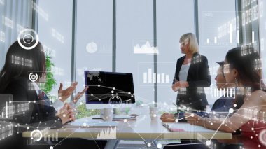 Teknolojiyi analiz eden iş verilerinin yaratıcı görüntüsü