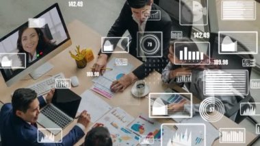 Şirket personeli toplantısındaki iş adamlarının yaratıcı görüntüsü