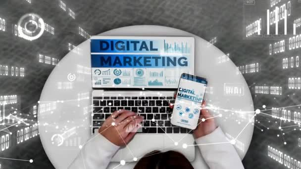 Marketing de Tecnologia Digital Conceitual de Negócios — Vídeo de Stock