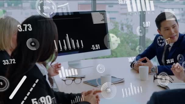 Creatief visueel van bedrijfsgegevens die technologie analyseren — Stockvideo