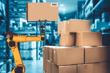 Yenilikçi depo ve fabrika dijital teknolojisi için akıllı robot kol sistemi