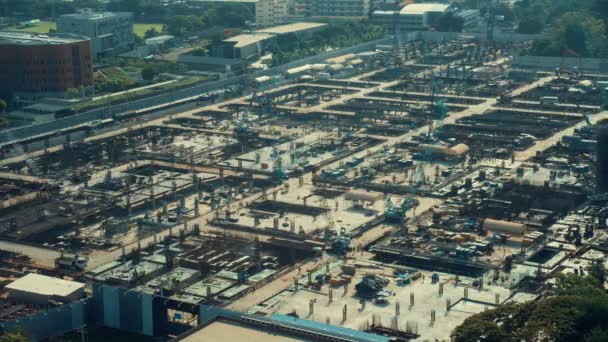 Intervalle de temps du chantier avec des machines de construction lourdes dans la métropole — Video