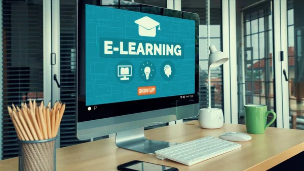 E-learning és online oktatás a hallgatói és egyetemi koncepció számára. — Stock Fotó