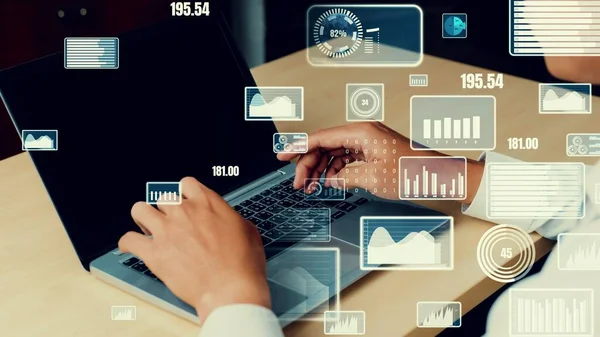 Visual creativa de la tecnología de análisis de datos de negocios —  Fotos de Stock