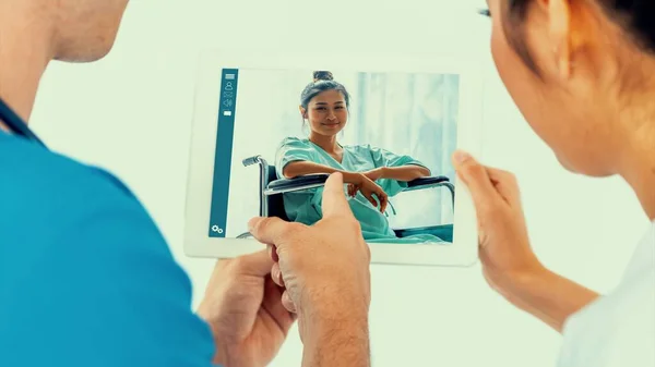 Arzt telemedizinischen Service Online-Video für virtuelle Patientengesundheit medizinischen Chat — Stockfoto