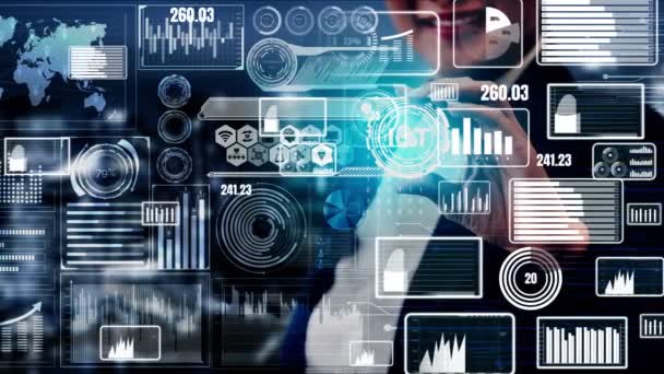 Internet das Coisas e Tecnologia da Comunicação Conceitual — Vídeo de Stock