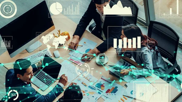 Creative visual of business data analysis technology — Stock fotografie