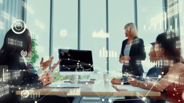 Teknolojiyi analiz eden iş verilerinin yaratıcı görüntüsü