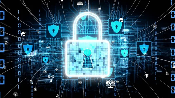 Cibersegurança e proteção de dados digitais conceituais — Fotografia de Stock