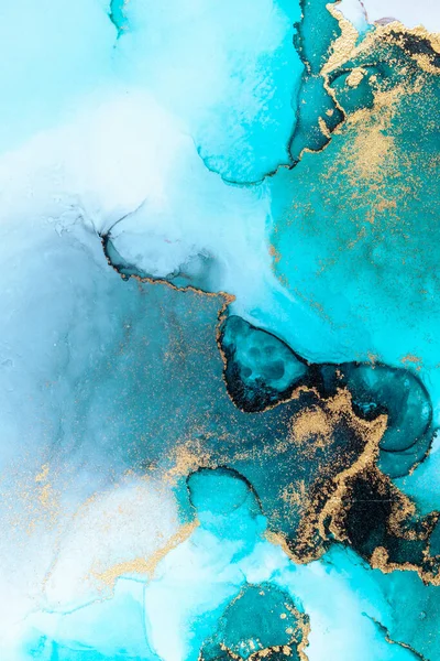 Lusso blu astratto sfondo di marmo liquido inchiostro arte pittura su carta . — Foto Stock