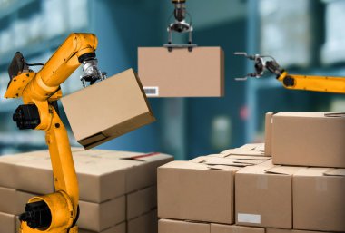Yenilikçi depo ve fabrika dijital teknolojisi için akıllı robot kol sistemi