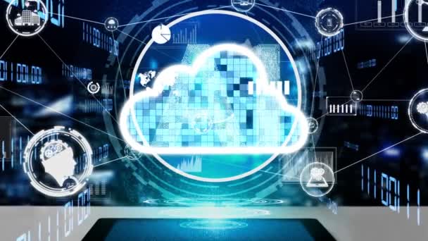 Cloud computing conceptuel et technologie de stockage de données pour l'innovation future — Video