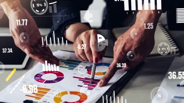 Fogalmi üzleti műszerfal a pénzügyi adatok elemzéséhez — Stock videók