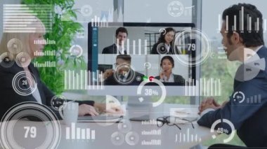 Şirket personeli toplantısındaki iş adamlarının yaratıcı görüntüsü