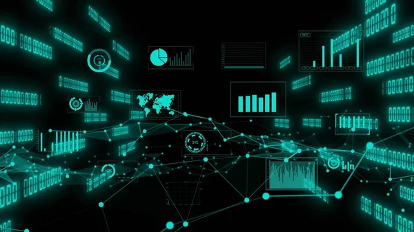 Business data and financial figures visualiser graphic