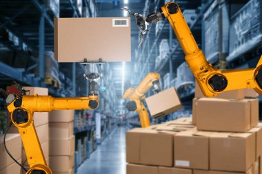 Yenilikçi depo ve fabrika dijital teknolojisi için akıllı robot kol sistemi