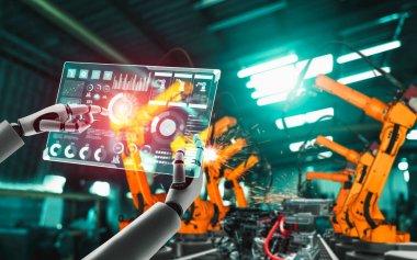 Mekanize endüstri robotu ve robot silahları fabrika üretiminde kullanılacak. .