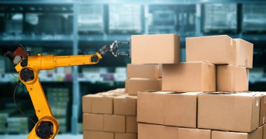 Yenilikçi depo ve fabrika dijital teknolojisi için akıllı robot kol sistemi
