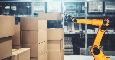 Yenilikçi depo ve fabrika dijital teknolojisi için akıllı robot kol sistemi