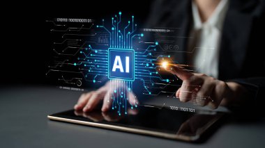 LLM Teknoloji, Büyük Veri, Makine Öğrenme, İş Desteği için Üretici AI, Geleceğin AI Teknolojisi ve Yapay Zeka Mühendisliği Asistan Beyin İşlemcisi. Eğri