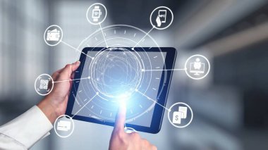 Digital wallet icons show mobile payment, digital wallet transfer, and online banking. Digital wallet supports secure payment, cashless transactions, and financial integration. Gist