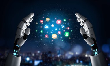 An AI assistant analyzes social media feedback and user engagement. This smart technology boosts online communication and interaction to grow a digital marketing network and community. Fermion