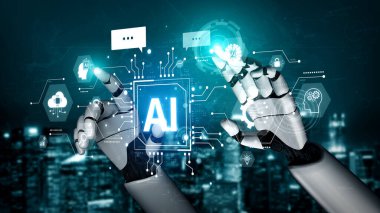 A generative AI assistant showcases its cognitive platform. This system powers conversational chatbots and intelligent cloud data processing for user communication and support. Fermion