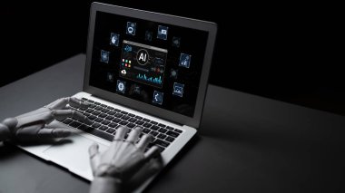An advanced AI assistant demonstrates its own generative platform. The interface shows how this smart technology can create various forms of digital content and automate tasks. Fermion
