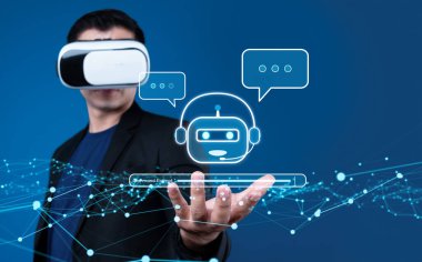 Experience the intersection of virtual reality and AI chatbot interaction, showcasing the future of technology and communication in an immersive digital environment. XDMCP