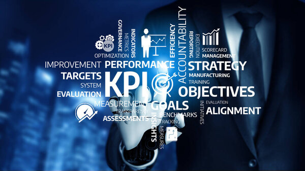 A business professional focuses on key performance indicators KPIs to drive efficiency, accountability, and strategic objectives within a modern corporate setting. Tessel