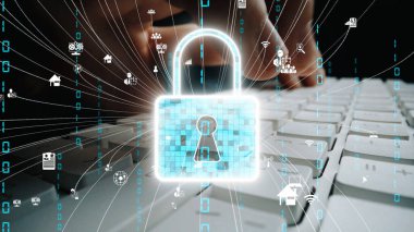 Visualization of digital security featuring a glowing padlock over a keyboard. This image represents cyber security measures and data protection essential in today digital landscape. Xenic