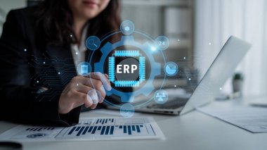 Enterprise Resource Planning ERP system for business process management. This ERP software solution integrates core business functions for efficiency. Motif