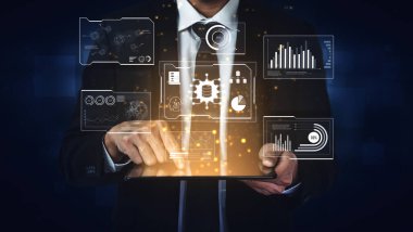 Analitik, içgörü ve performansı gösteren büyük bir veri gösterge paneli. Veriler kararları destekler, veriler eğilimleri ortaya çıkarır, veriler analitiği güçlendirir ve stratejiyi değiştirir. Kefil