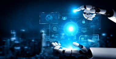 Bir yapay zeka asistanı, küresel bir teknoloji platformunu yöneten gelecekçi bir komuta merkezi işletiyor. Sistem akıllı veri güvenliği ve ağ yönetimi sağlıyor. Fermion