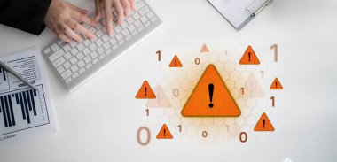 Concept of a critical security warning and system error. This alert signifies a significant problem, danger, or failure that requires immediate attention to manage the risk. Fermion