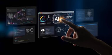 An AI development environment dashboard. This platform provides tools for coding, data science, and visualizing machine learning models, from the initial algorithm to the final application. Fermion